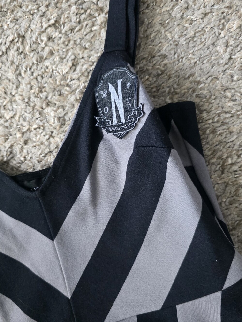 Killstar x Wednesday Nevermore Academy Striped Mini Dress - Size Large - Picture 2 of 4